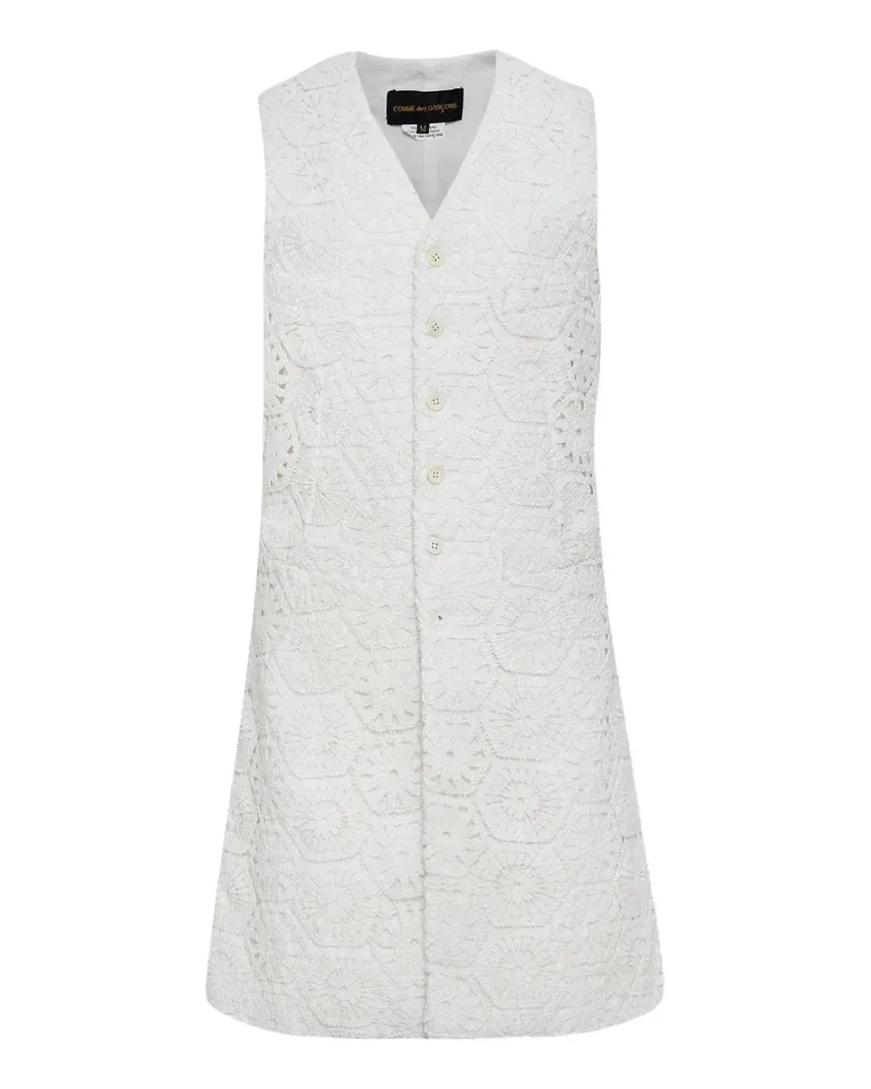Comme des Garçons lace-detail sleeveless cotton coat - Nude Nude