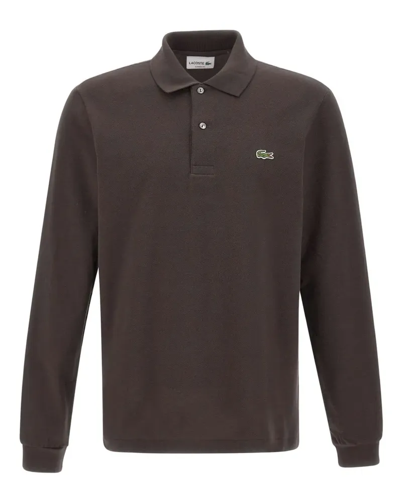 Lacoste Langärmeliges Poloshirt mit geripptem Kragen - Braun Braun