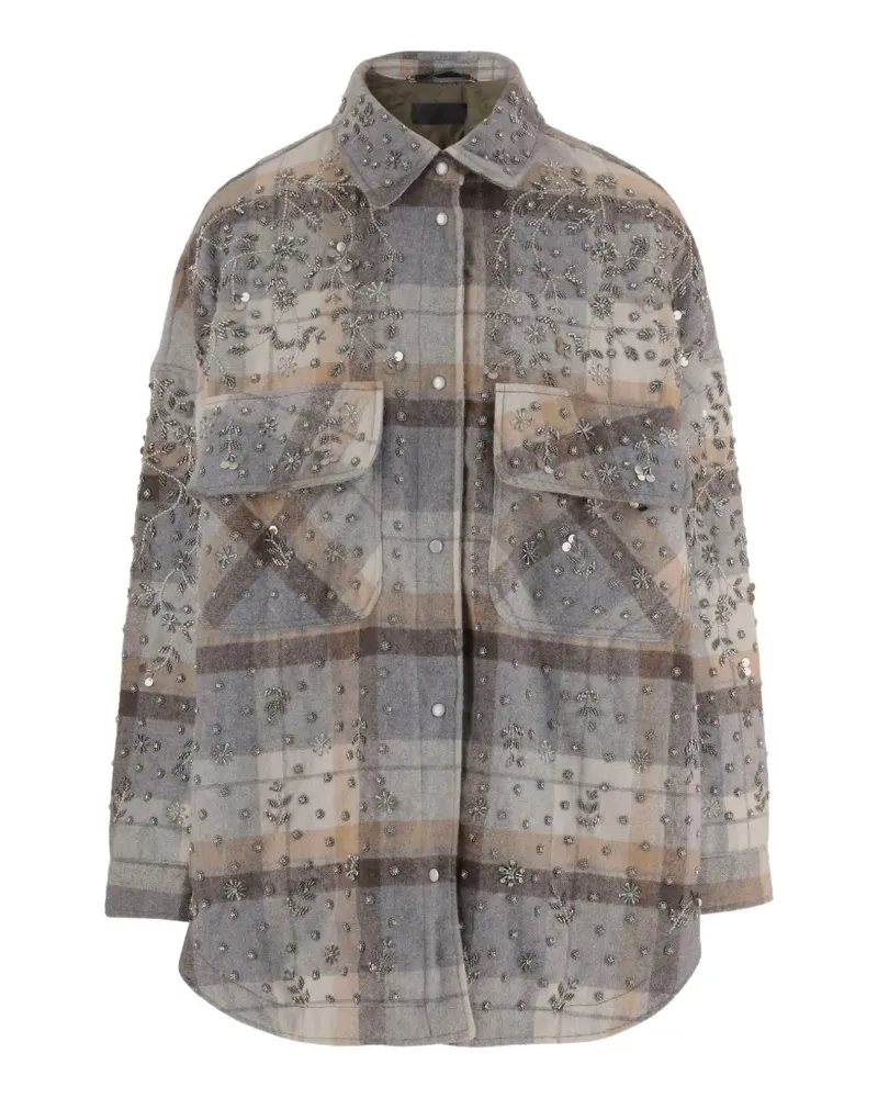 Stella McCartney Karierte Tweed-Jacke - Grau Grau