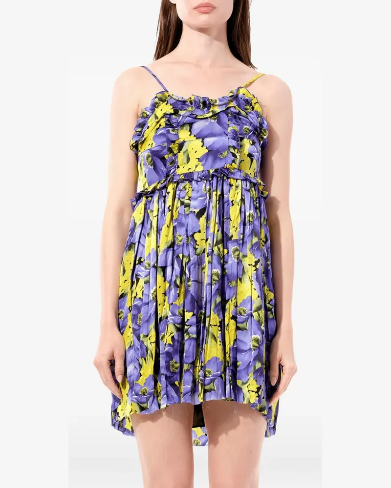 Balenciaga floral-print ruffled dress - Violett Violett
