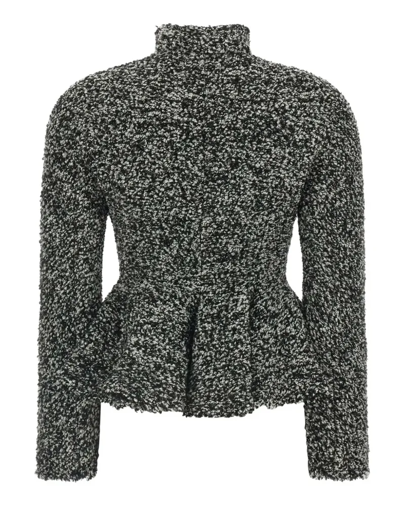 Alberta Ferretti Bouclé-Jacke mit Schößchen - Schwarz Schwarz