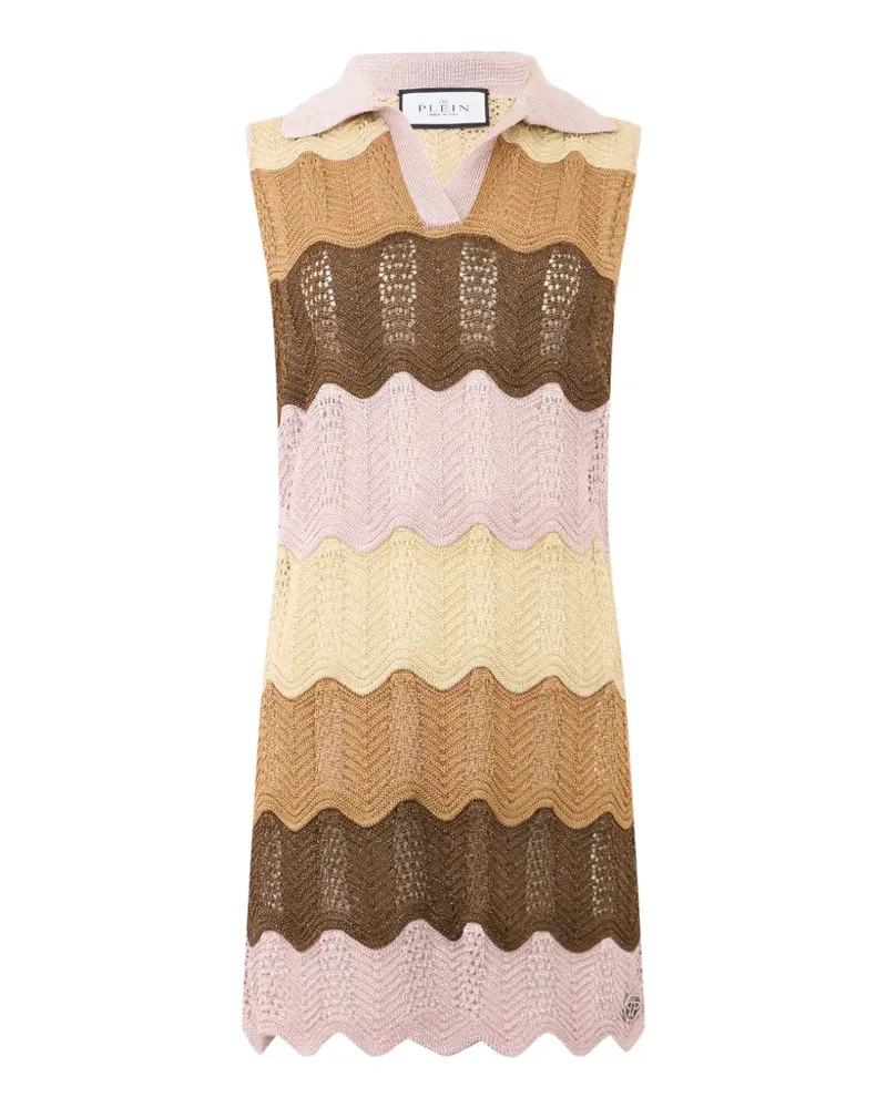 Philipp Plein striped mini dress - Nude Nude