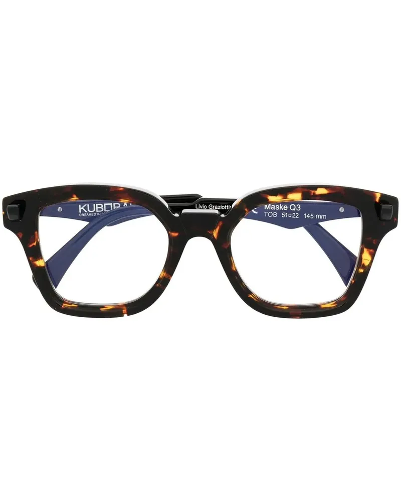 KUBORAUM Eckige Brille in Schildpattoptik - Braun Braun