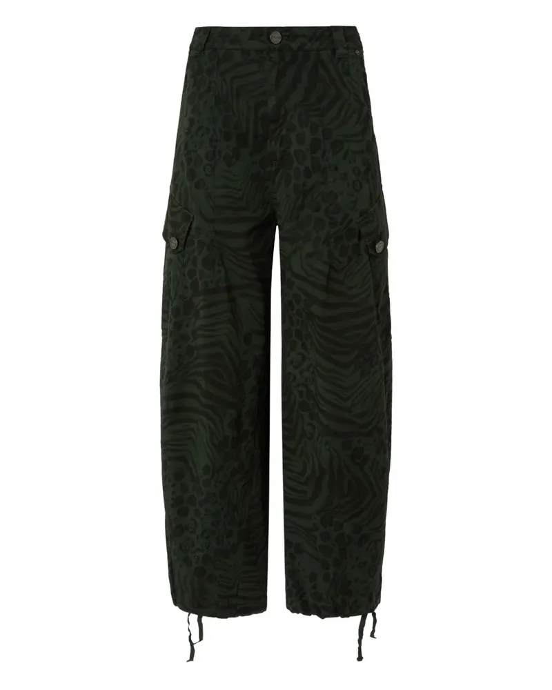 Pinko Cargohose mit Animal-Print - Grün Grün