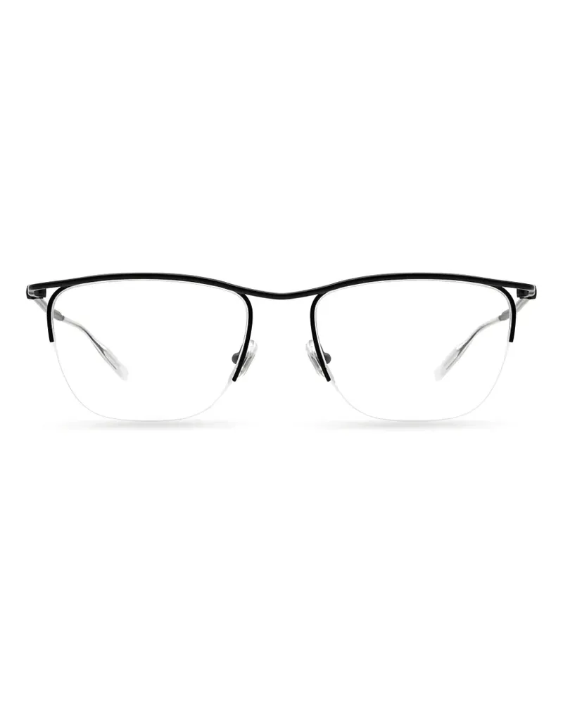 Montblanc Halbrand-Brille mit eckigem Gestell - Schwarz Schwarz