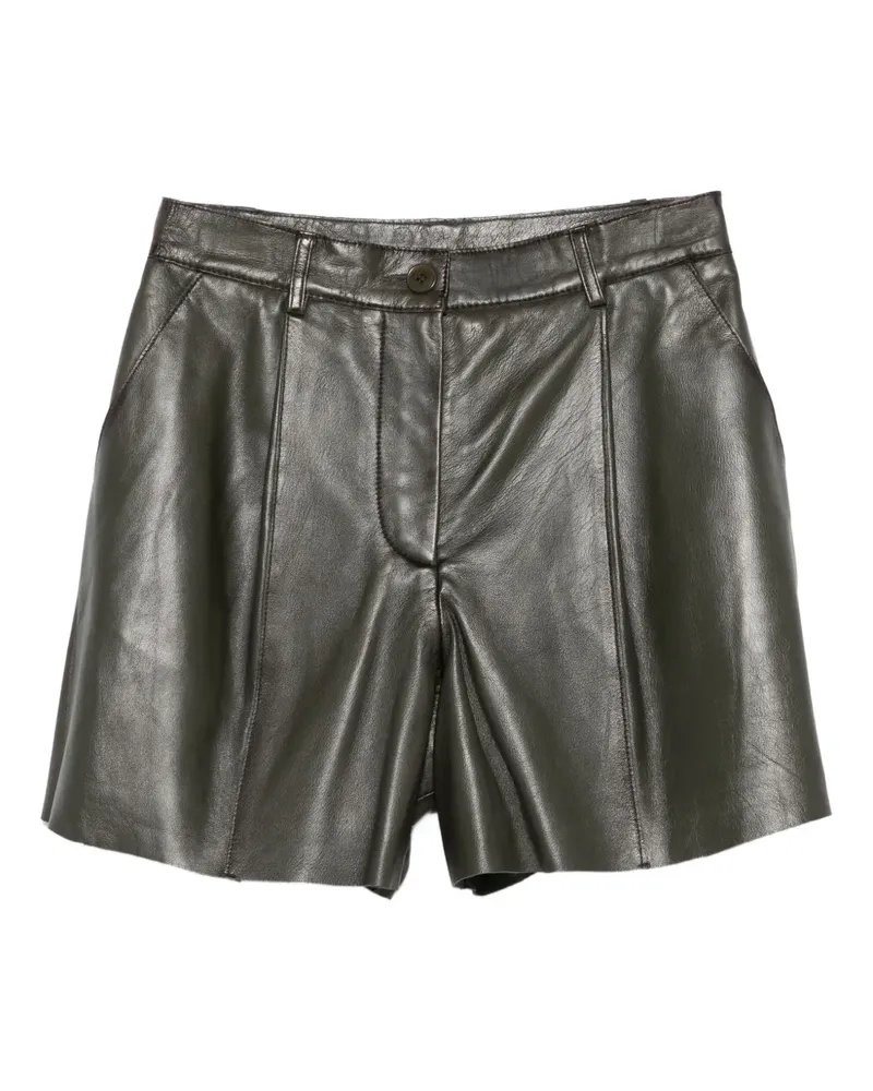 P.A.R.O.S.H. P.A.R.O H. Shorts aus Leder - Grün Grün