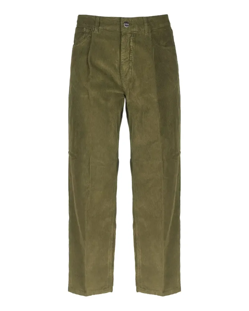 Be Able pleated corduroy straight-leg trousers - Grün Grün