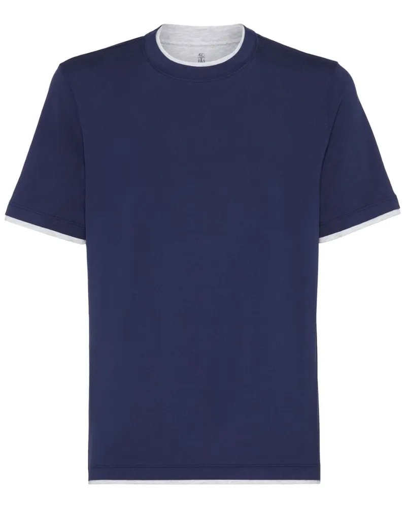 Brunello Cucinelli T-Shirt im Layering-Look - Blau Blau