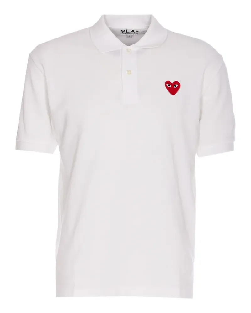 Comme des Garçons Poloshirt mit Herz-Patch - Weiß Weiß