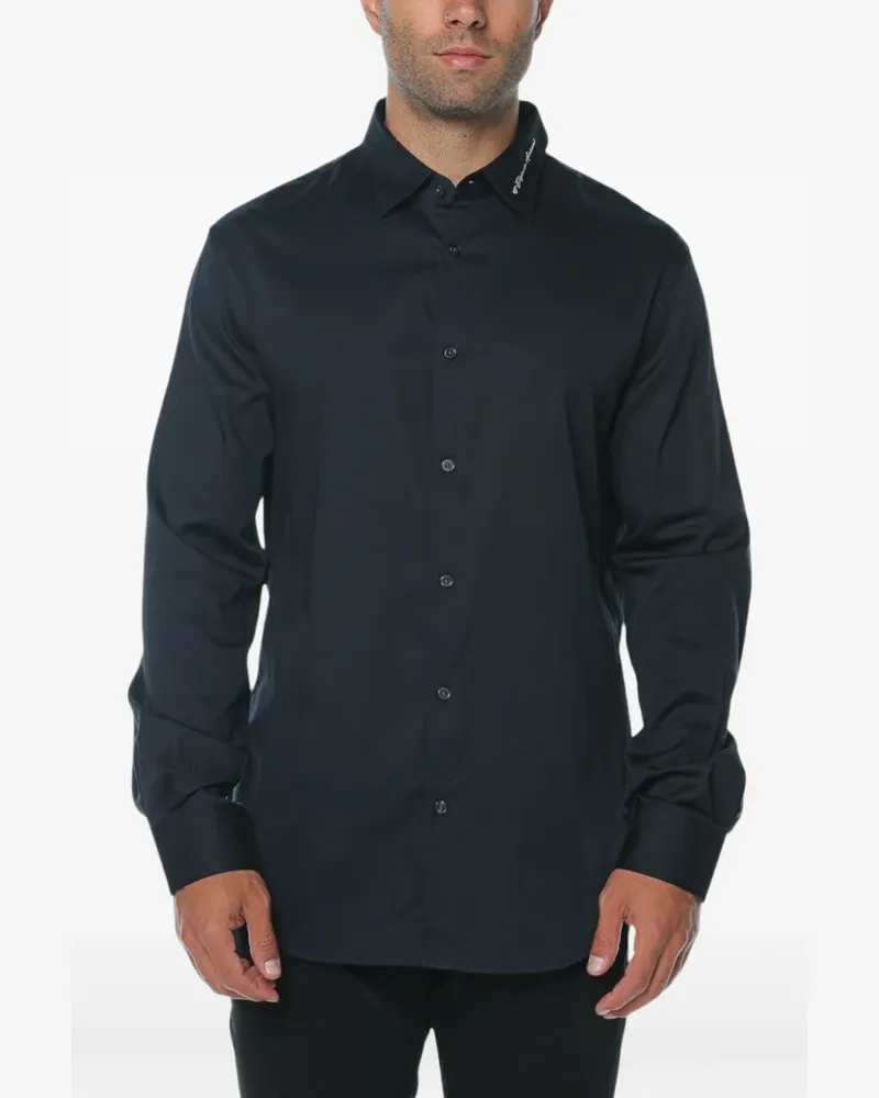 Emporio Armani Hemd mit Logo-Stickerei - Blau Blau