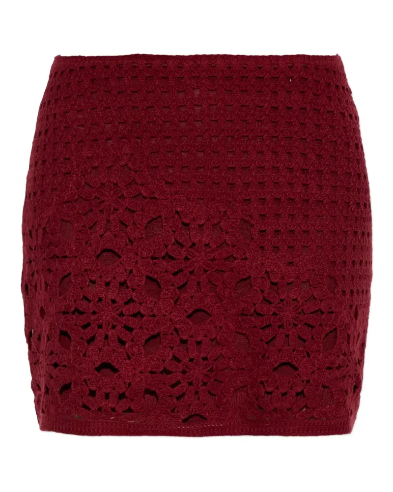 Frame Denim Postcard crochet-knit floral-pattern skirt - Rot Rot