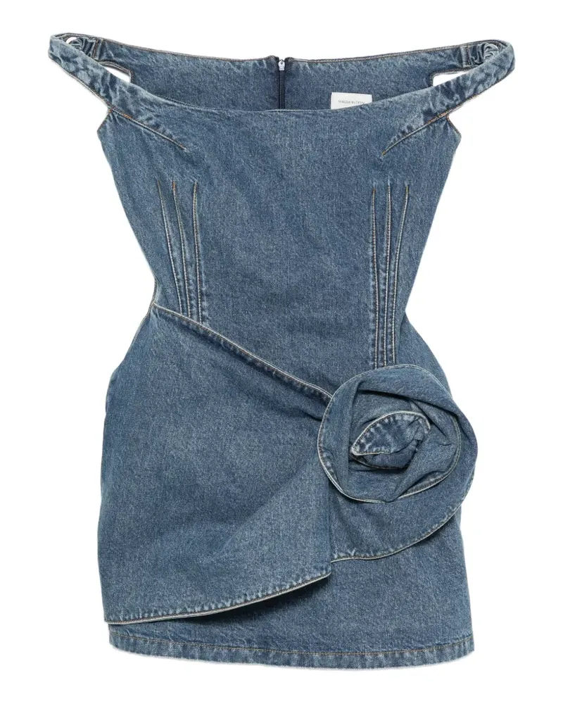 Magda Butrym floral-detail off-the-shoulder mini dress - Blau Blau