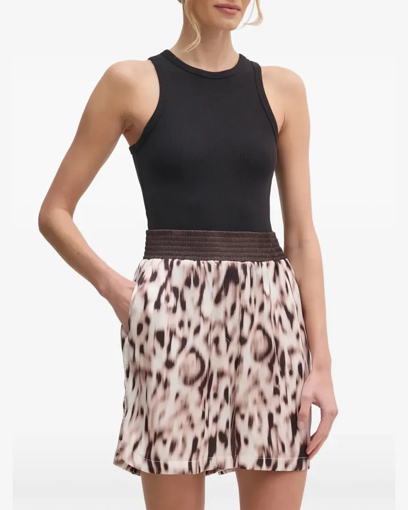 Liu Jo Stretchbund-Shorts mit Animal-Print - Nude Nude