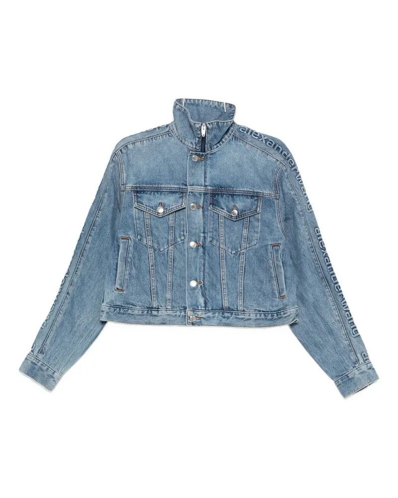 Alexander Wang logo-embossed denim jacket - Blau Blau