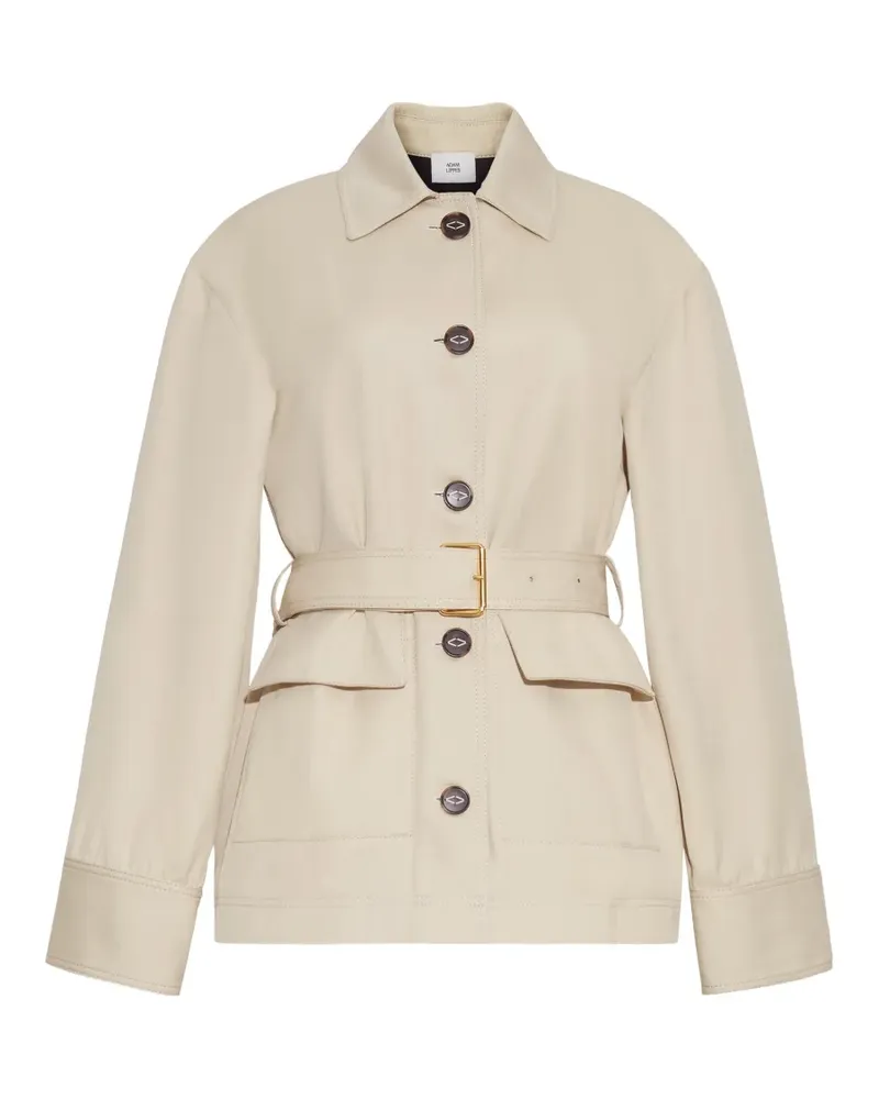 Adam Lippes Brixson belted military jacket - Nude Nude