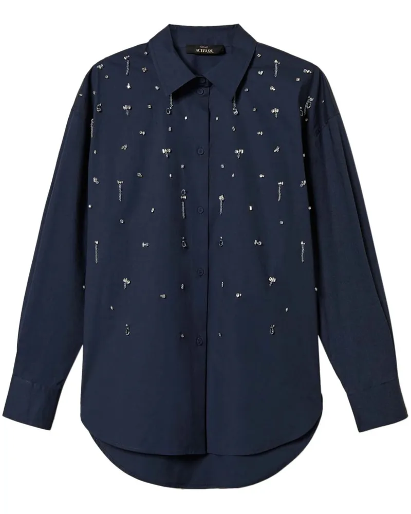 Twin-Set Hemd mit Handstickerei - Blau Blau