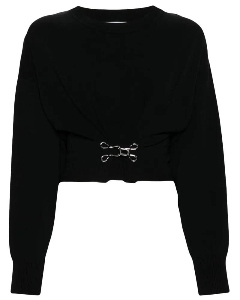 Moschino Cropped-Sweatshirt mit Hakendetail - Schwarz Schwarz