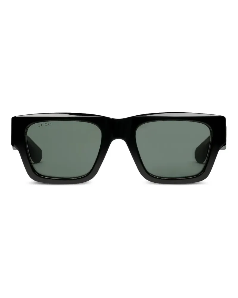 Gucci Sonnenbrille mit eckigem Gestell - Schwarz Schwarz
