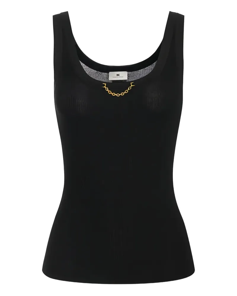 Elisabetta Franchi Oberteil mit Kettendetail - Schwarz Schwarz
