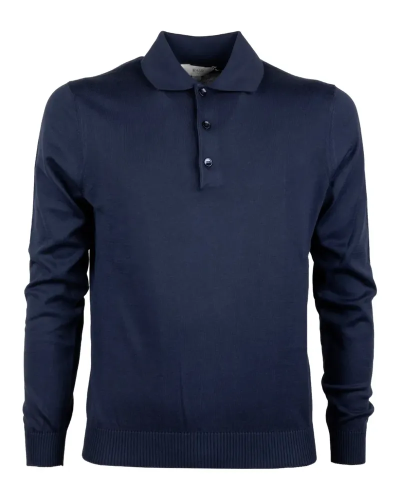 Malo Langärmeliges Poloshirt - Blau Blau