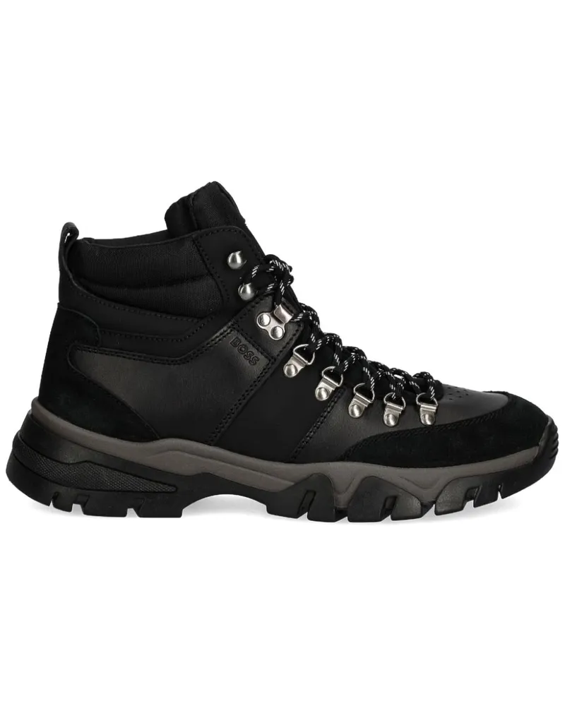 HUGO BOSS Stiefel mit Logo-Prägung - Schwarz Schwarz