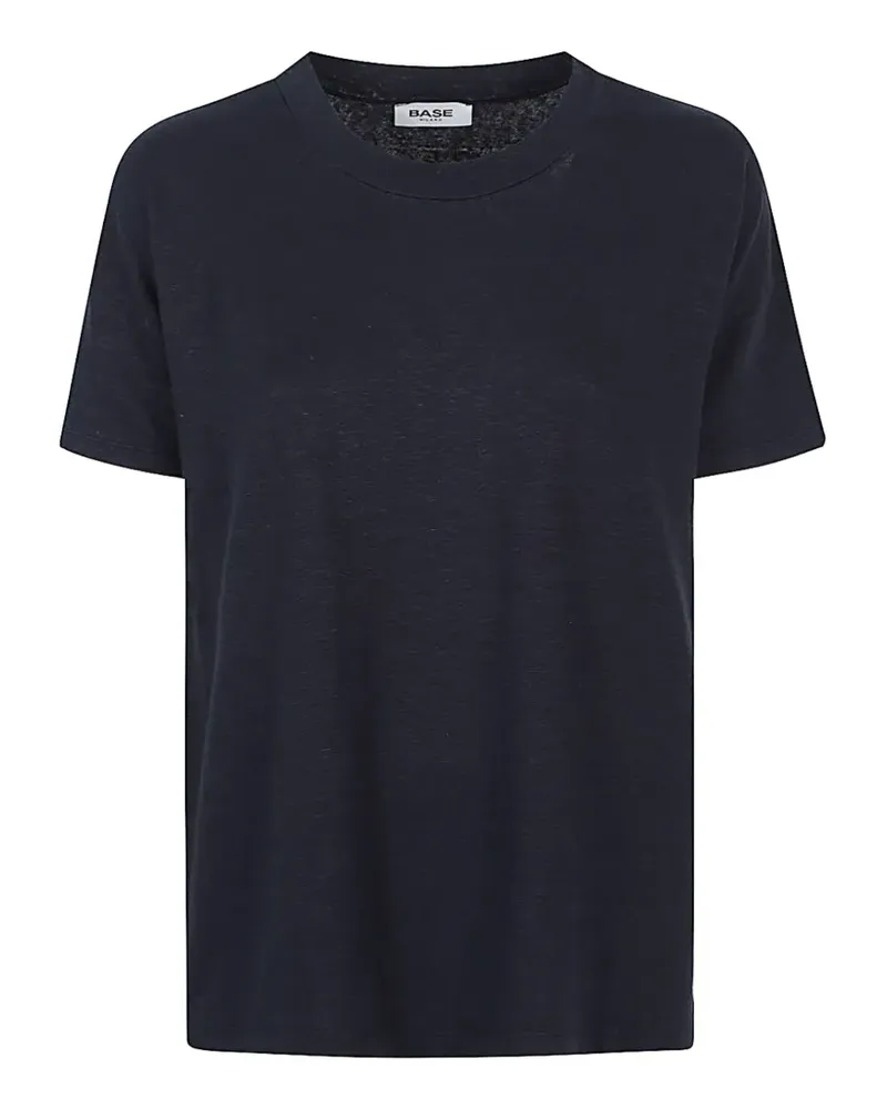 BASE Milano T-Shirt mit rundem Ausschnitt - Blau Blau