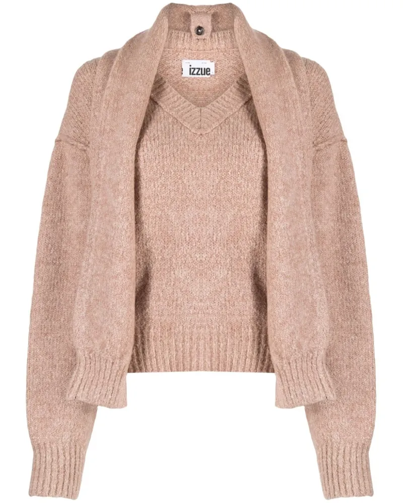 Izzue Pullover mit Schaldetail - Rosa Rosa