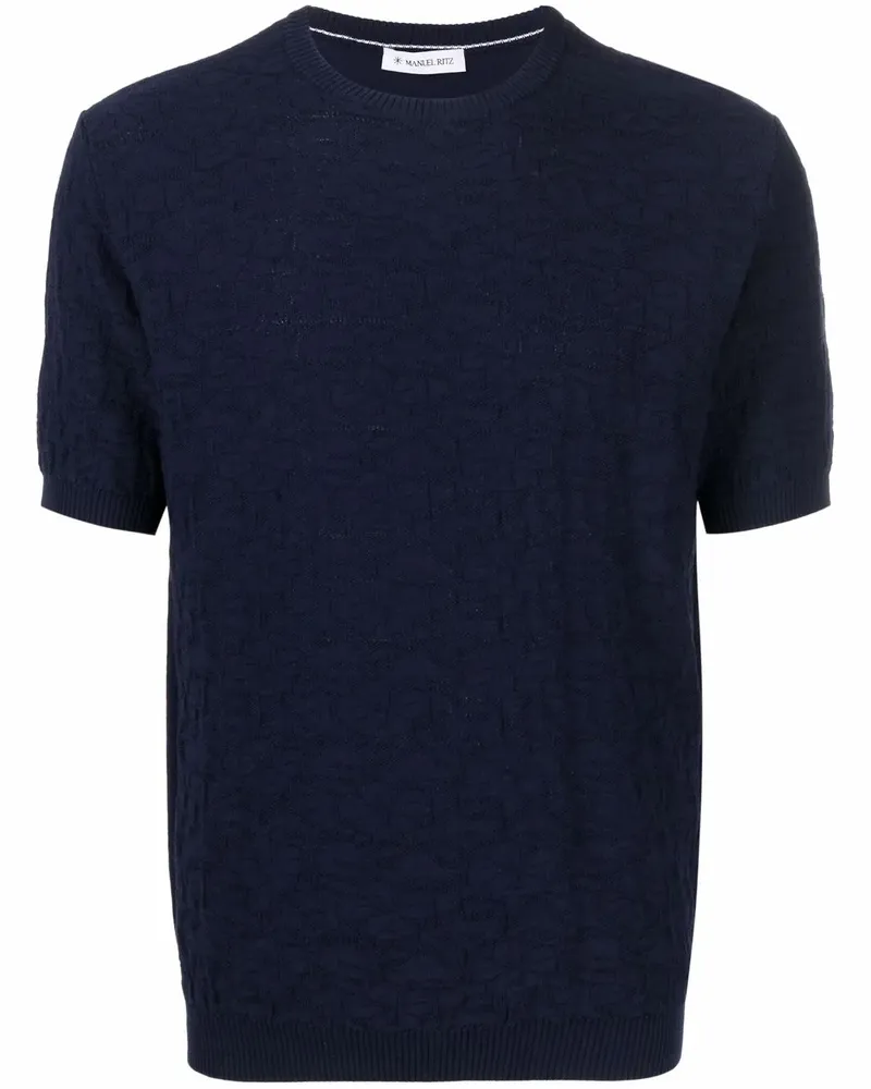 Manuel Ritz T-Shirt mit Blumen-Print - Blau Blau