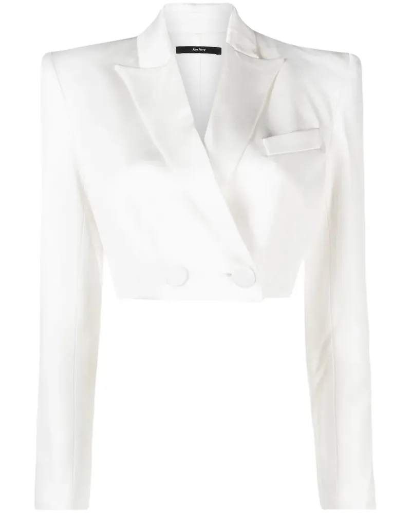 Alex Perry Einreihiger Cropped-Blazer - Weiß Weiß