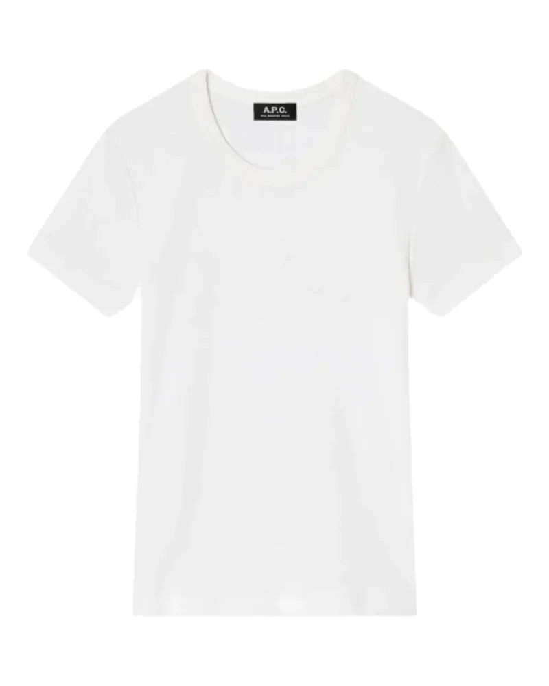 A.P.C. logo-embroidered crew-neck T-shirt - Weiß Weiß