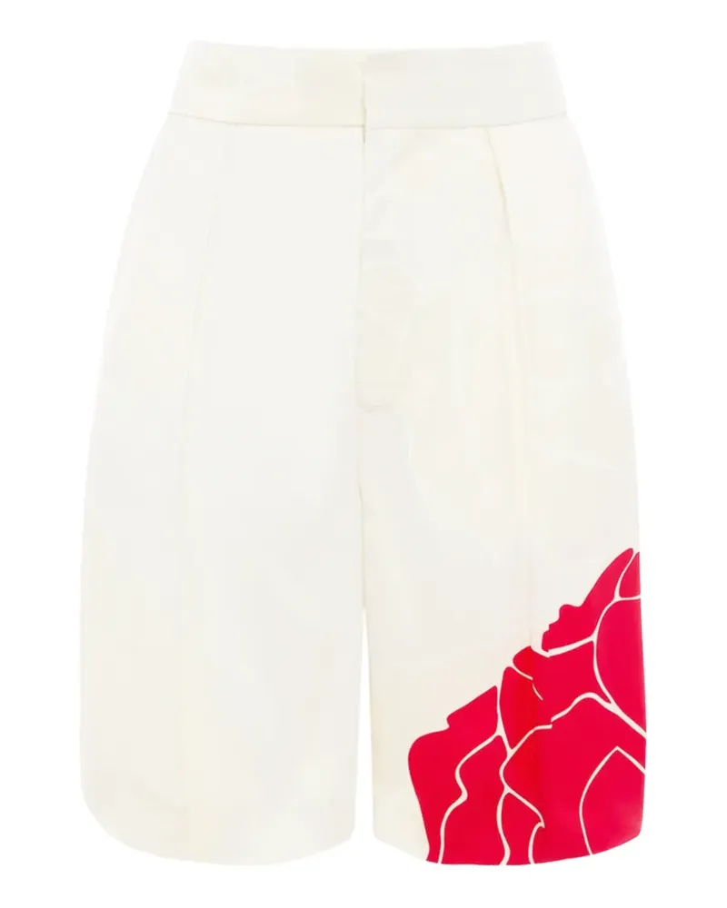 Victoria Beckham floral-print tailored shorts - Nude Nude