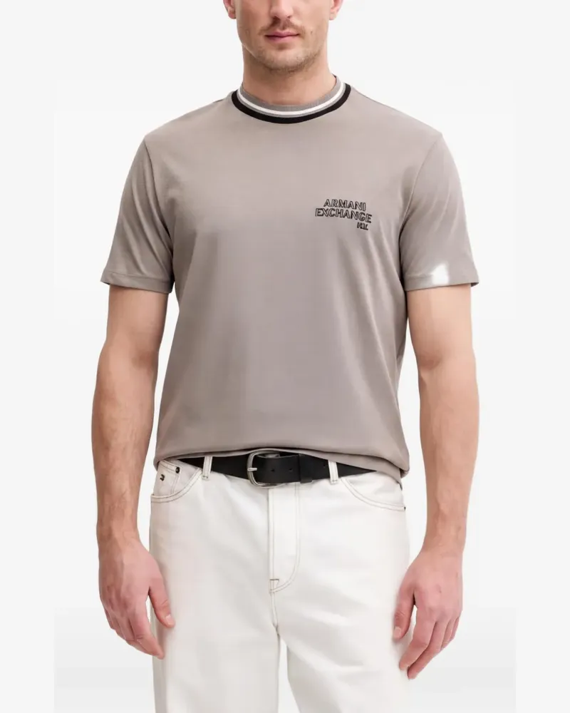 Armani Exchange T-Shirt mit Logo-Print - Grau Grau