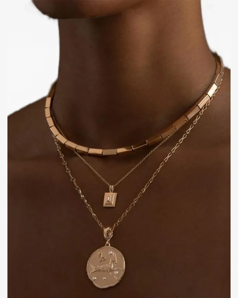 AZLEE diamond pendant - Gold Gold