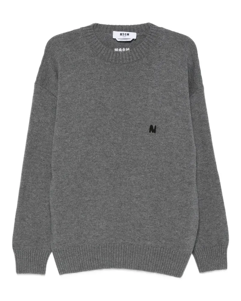 MSGM Pullover mit Logo-Stickerei - Grau Grau
