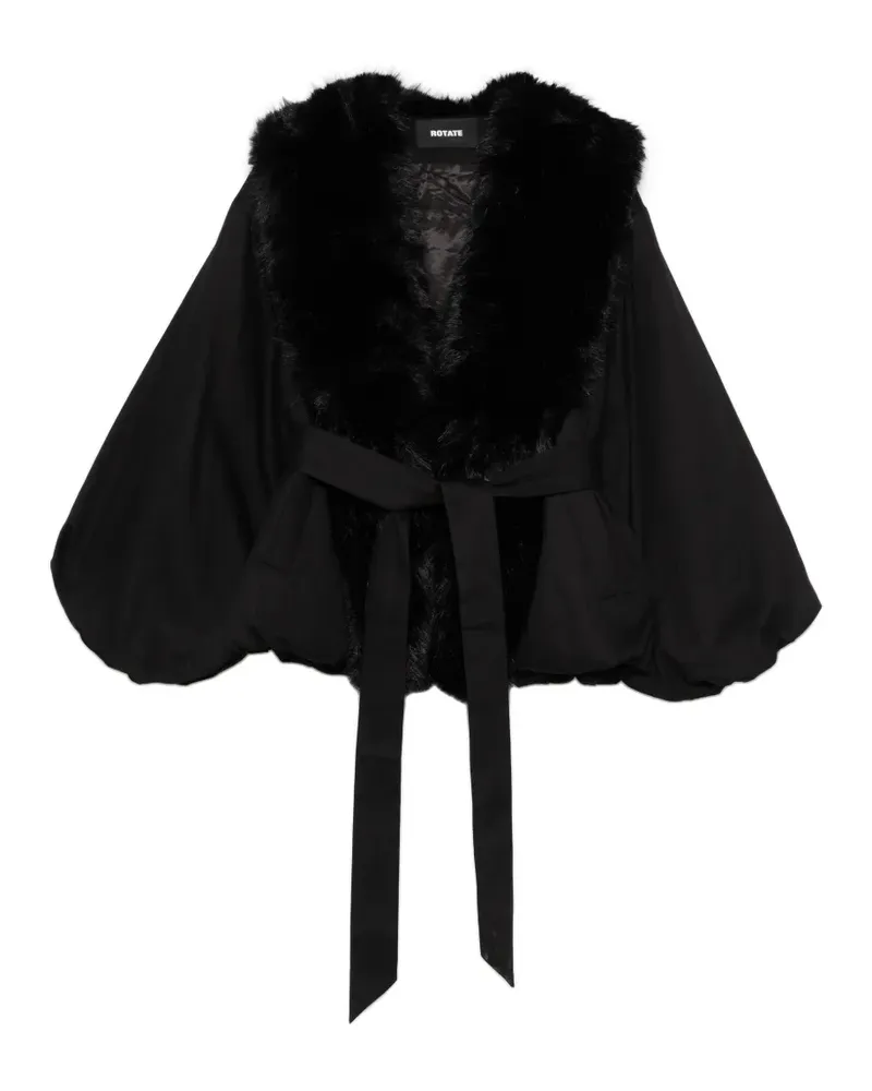 ROTATE Birger Christensen Jacke mit Kragen aus Faux Fur - Schwarz Schwarz