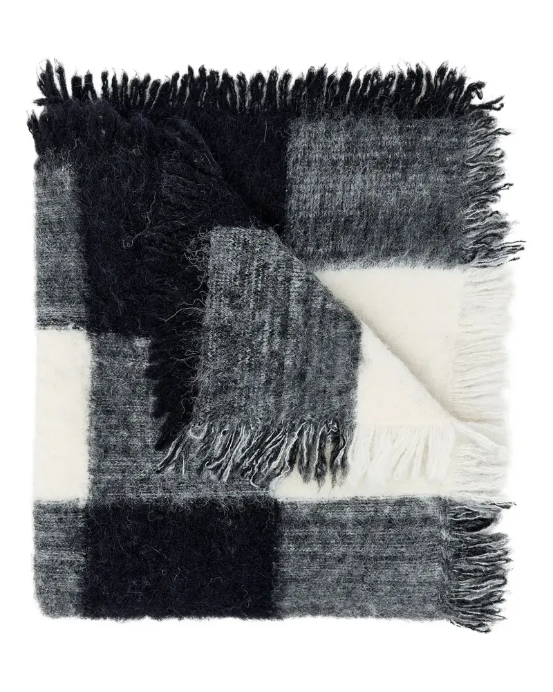 Proenza Schouler checked fringed scarf - Grau Grau