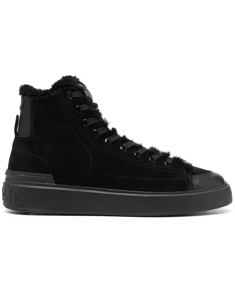Balmain High-Top-Sneakers aus Wildleder - Schwarz Schwarz