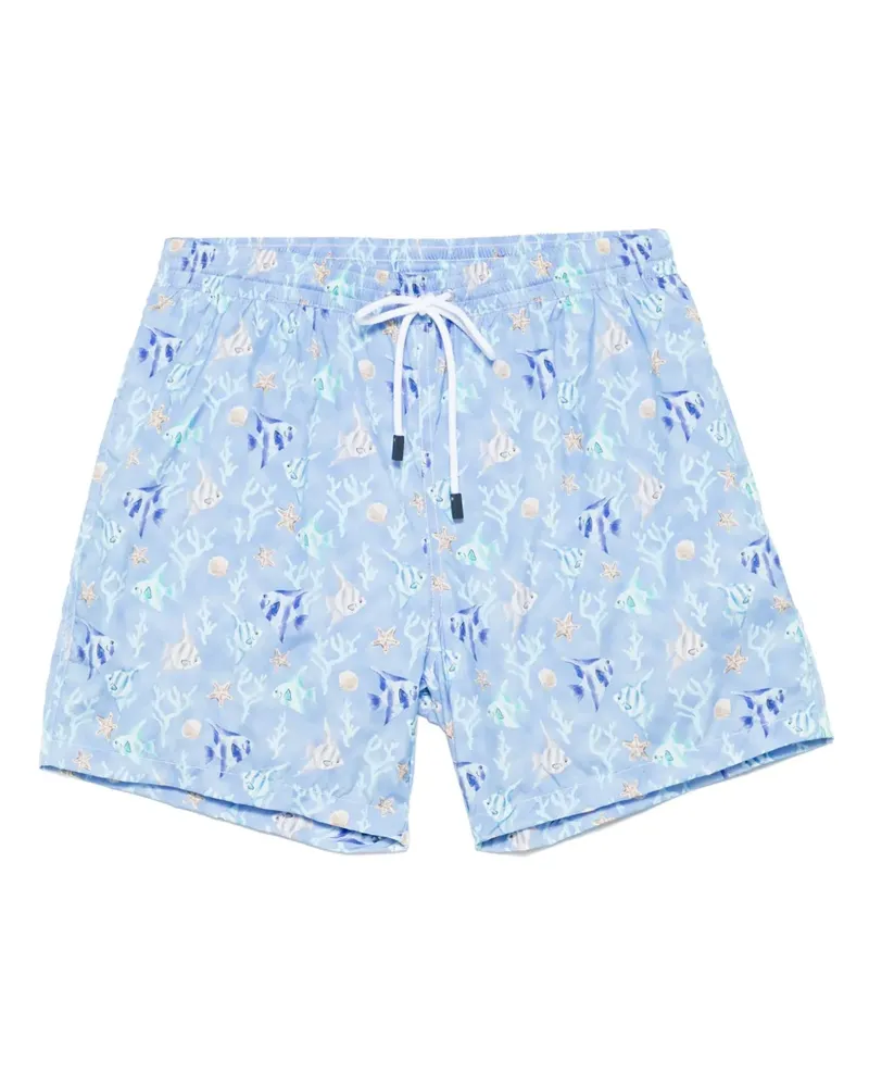 BARBA Badeshorts mit Print - Blau Blau