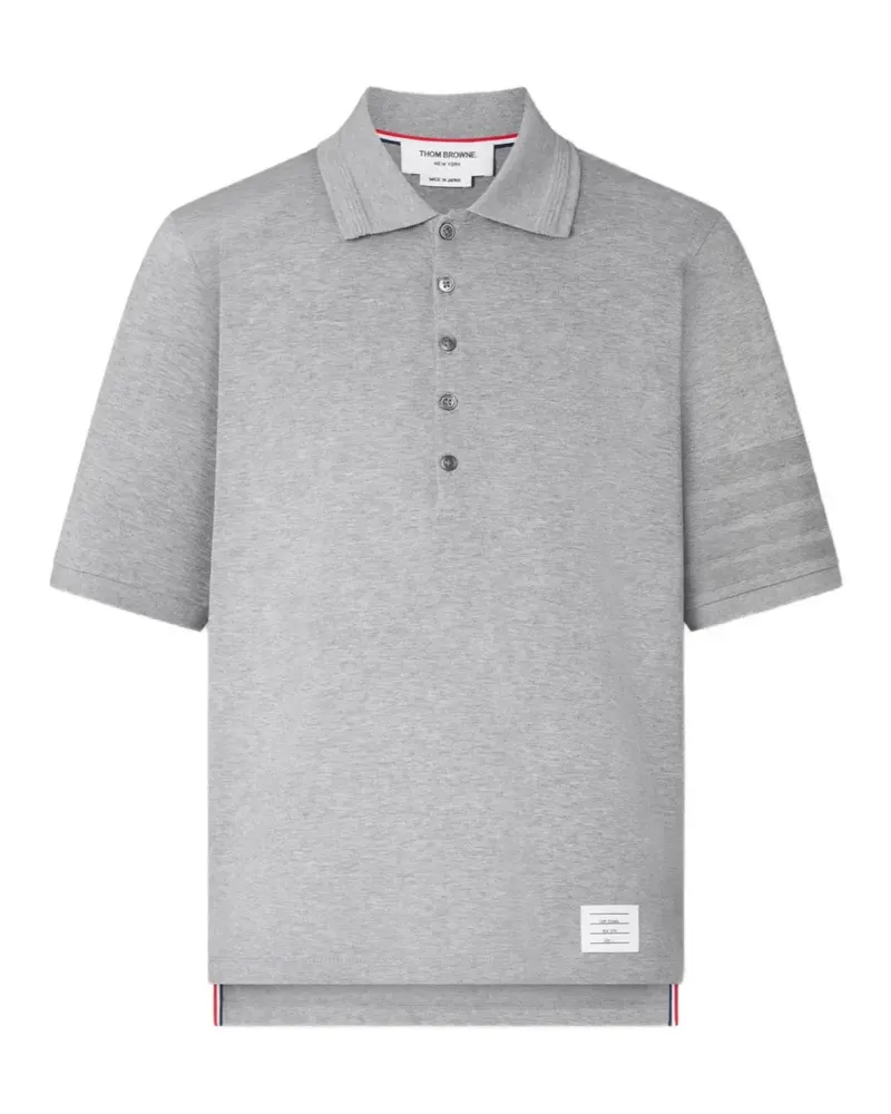 Thom Browne Poloshirt mit Streifen - Grau Grau