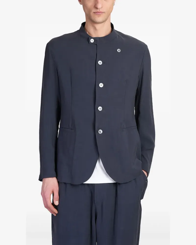 Emporio Armani Sakko ohne Kragen - Blau Blau