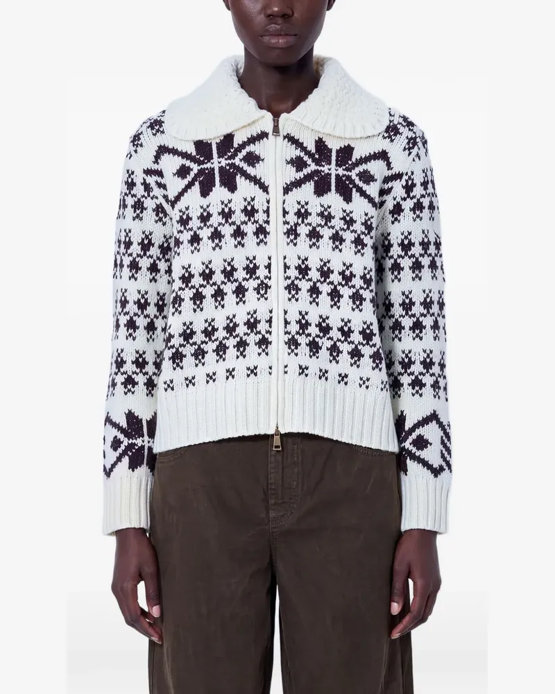 Moncler shawl-collar sequin-embellishment cardigan - Nude Nude