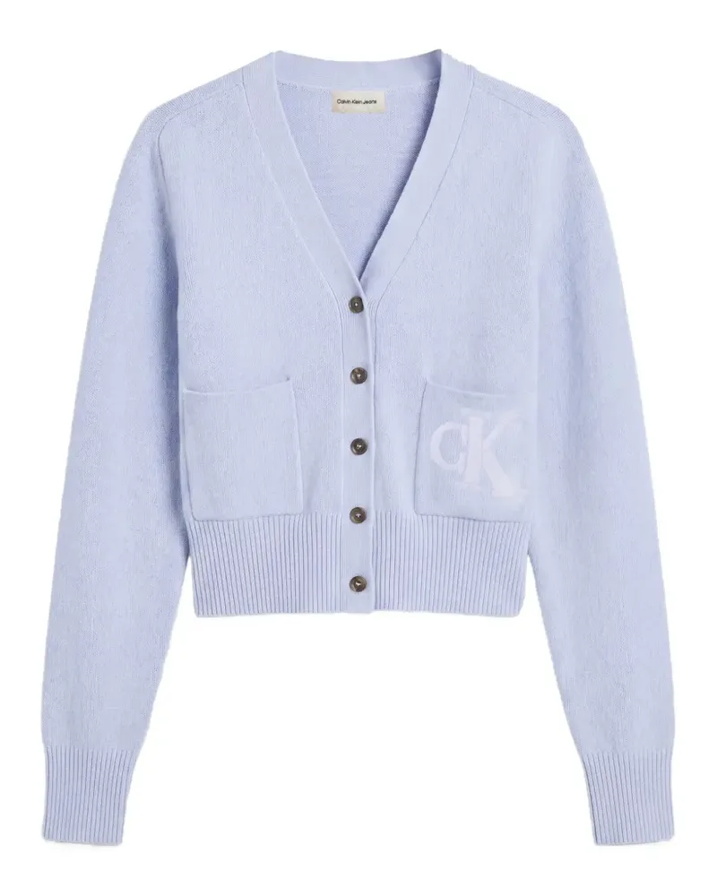 Calvin Klein Cardigan mit V-Ausschnitt - Blau Blau