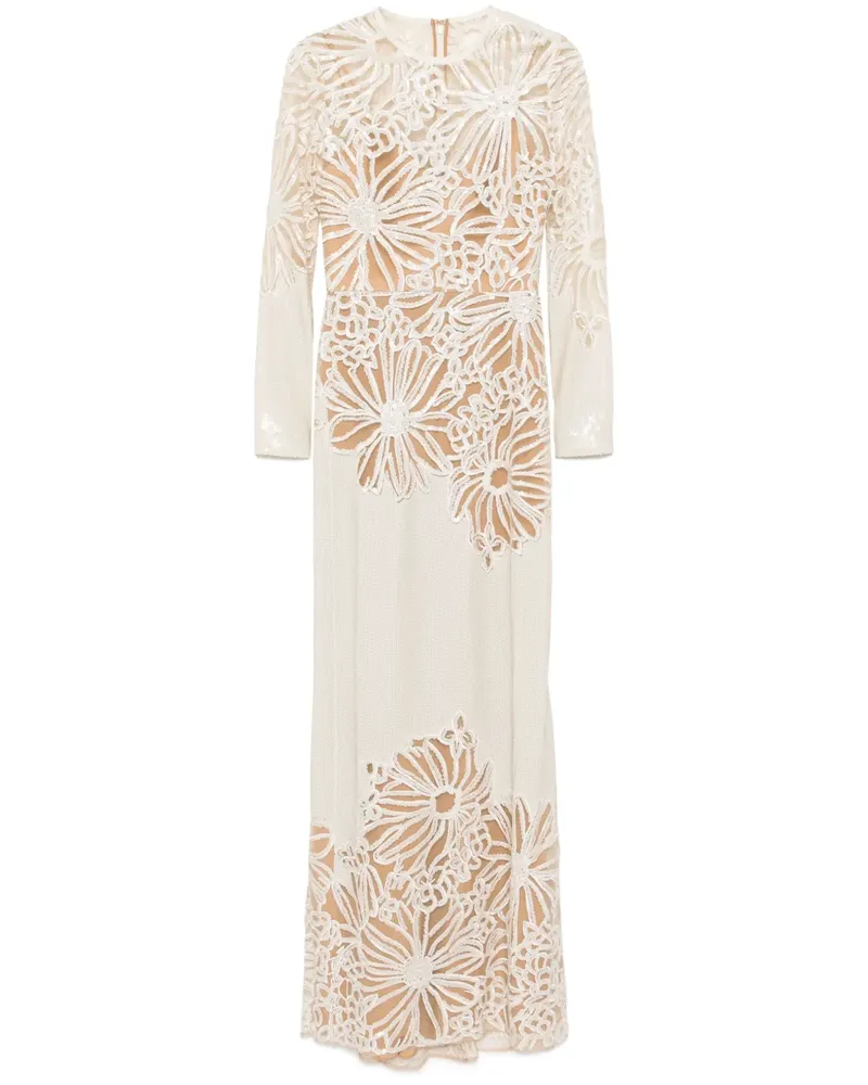 Elie Saab Besticktes Maxikleid - Nude Nude