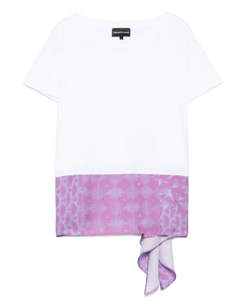 Emporio Armani T-Shirt mit Logo-Stickerei - Weiß Weiß