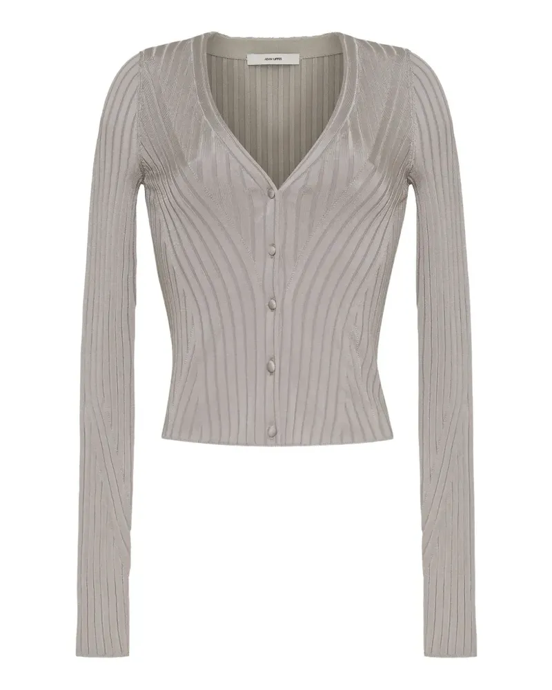 Adam Lippes Greer ribbed-knit cardigan - Silber Silber
