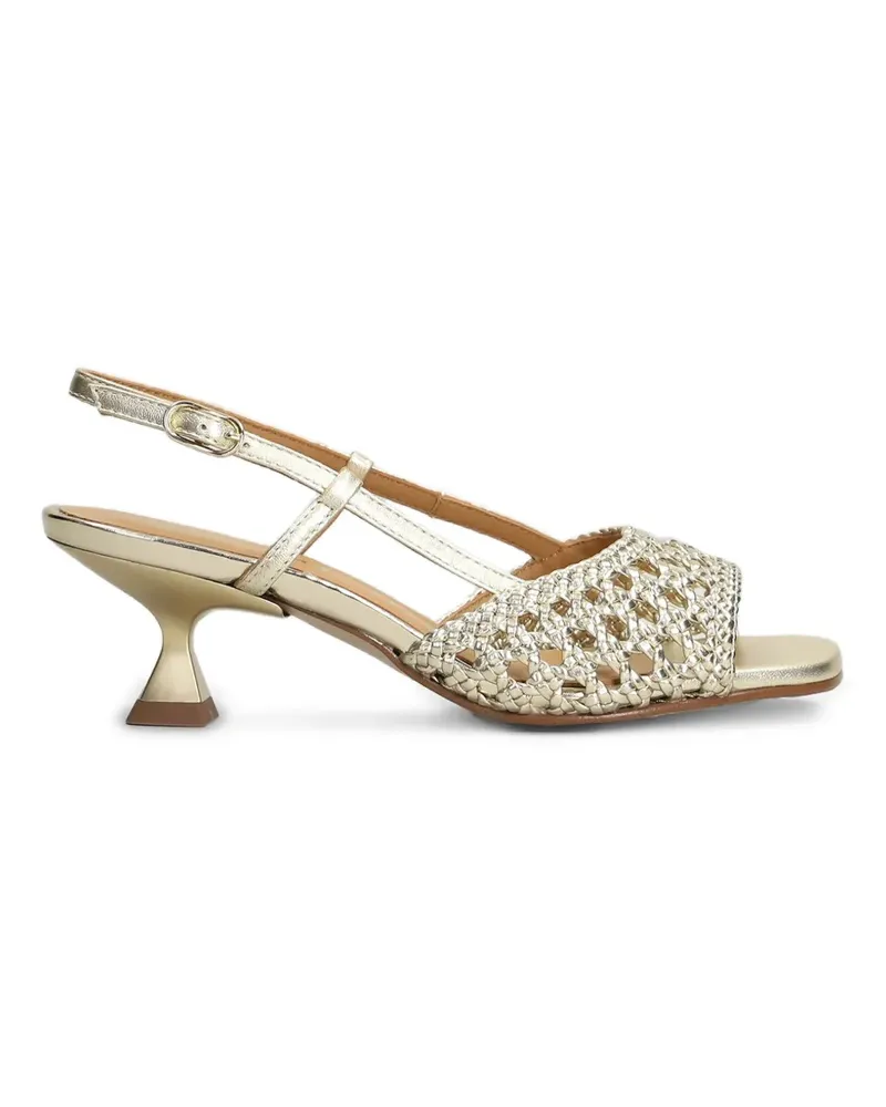 Pedro Miralles woven slingback heeled sandals - Gold Gold