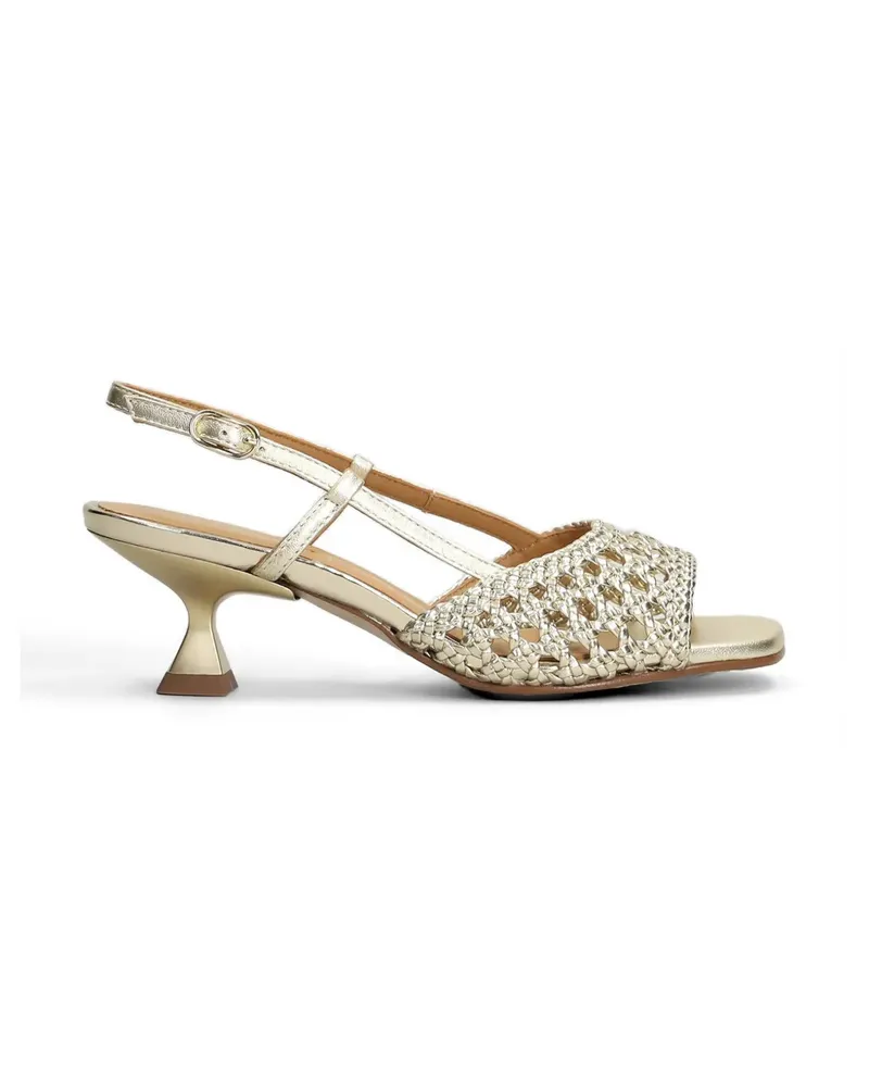 Pedro Miralles woven slingback heeled sandals - Gold Gold