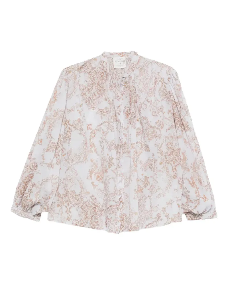 forte_forte floral-detail long-sleeve shirt - Rosa Rosa