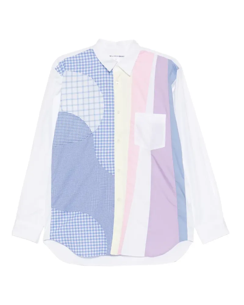 Comme des Garçons Patchwork-Hemd mit Vichy-Karo - Weiß Weiß