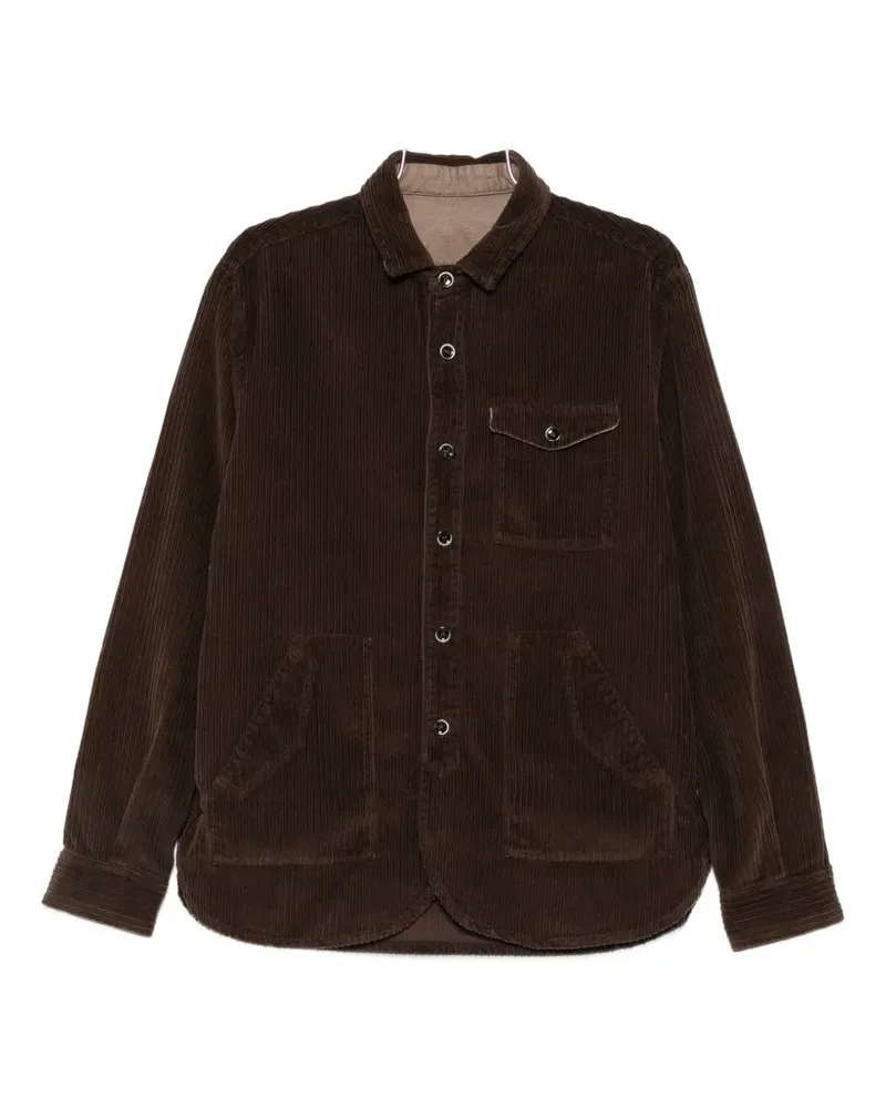 nine:inthe:morning corduroy-textured button-up shirt - Braun Braun